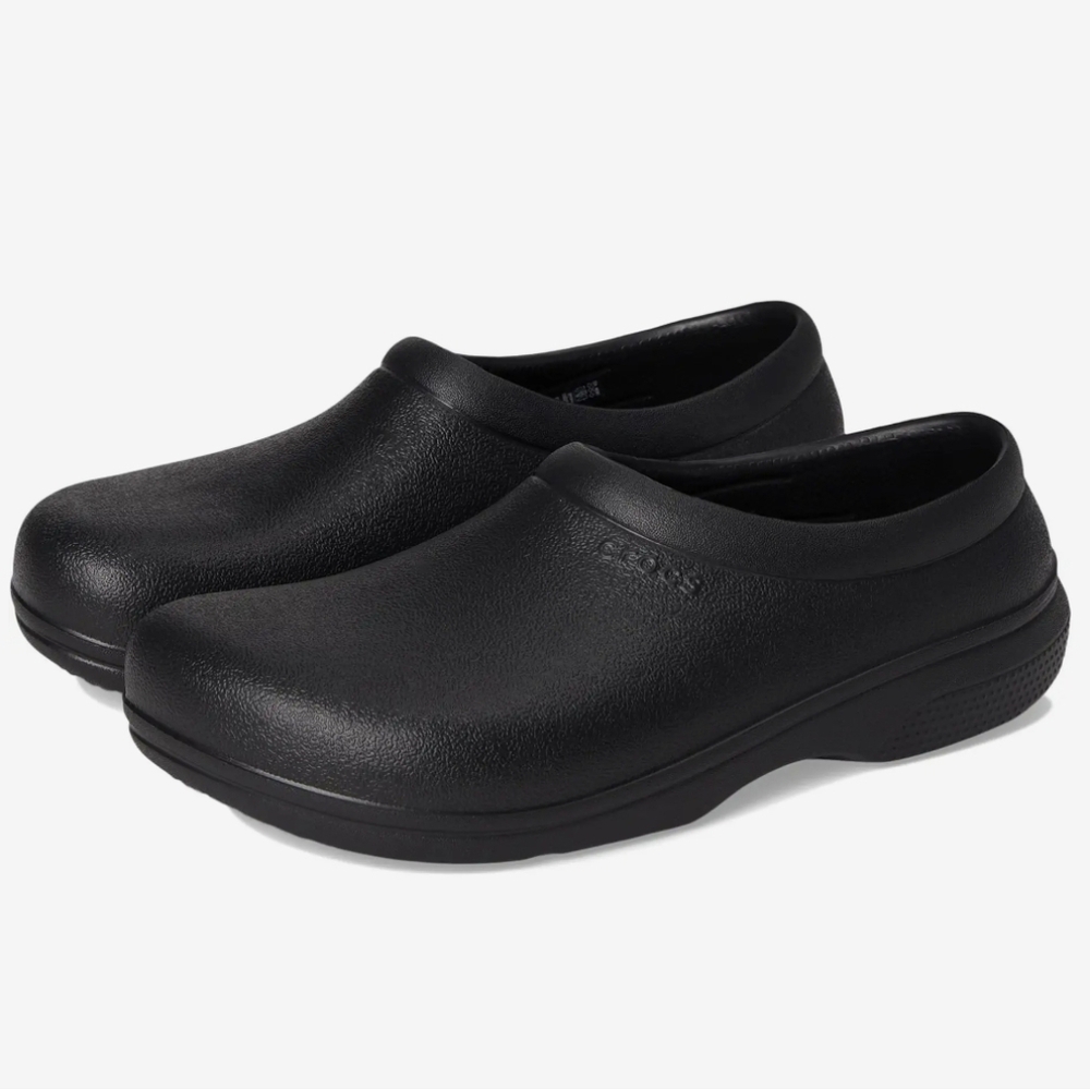 CROCS "On the Clock Slip On" Work Clogs Black Unisex Women's Size 10 Mens Size 8 - Picture 1 of 12